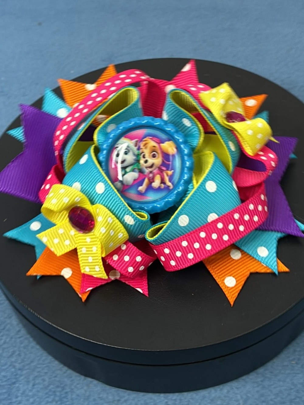 Paw Patrol Bright Multicolor Layered Ribbon Bow Clip